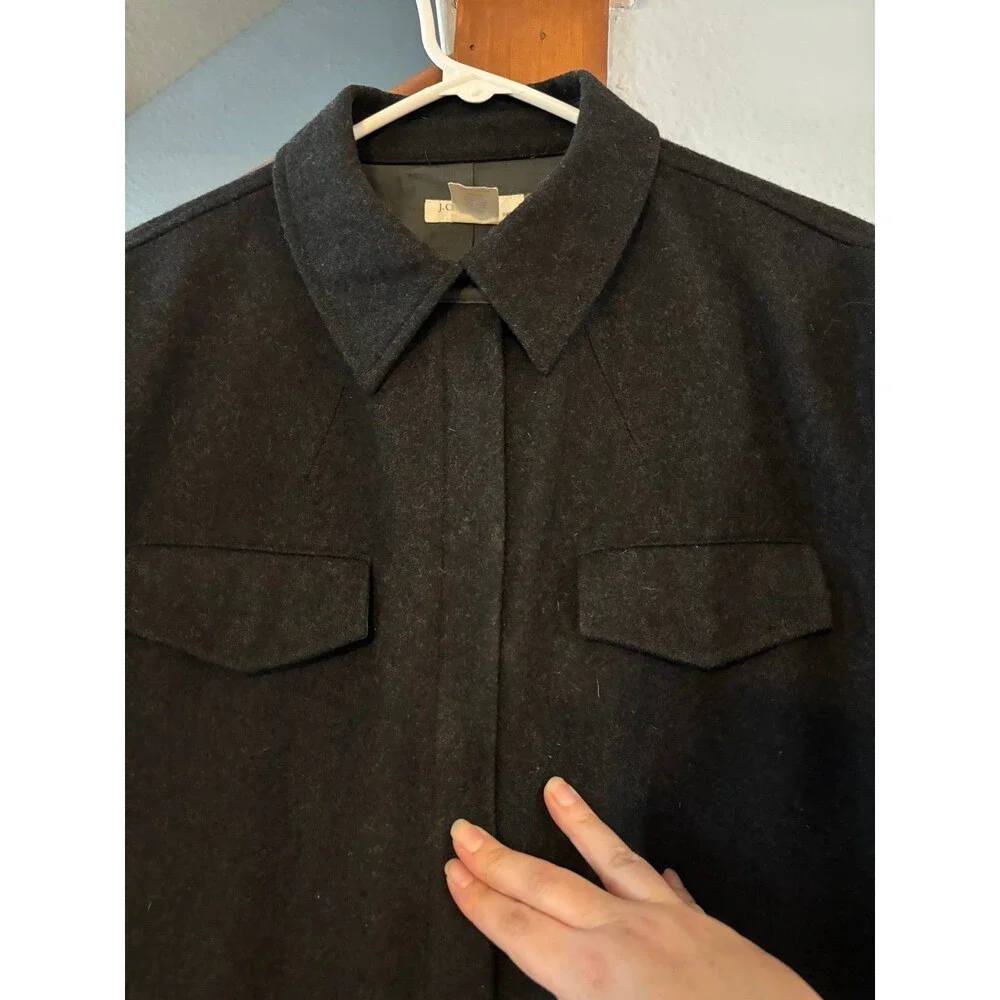 J.crew wool blend zip coat jacket dark charcoal gray women’s XL - Picture 3 of 10